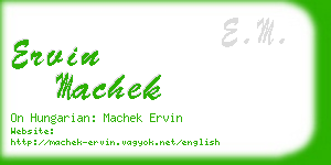 ervin machek business card